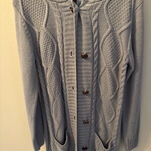 Amazon Women's Light Gray Cable Knit Cardigan